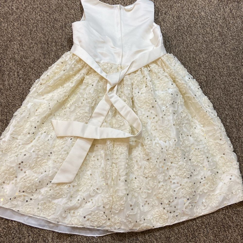 American Princess White and Cream A-Line Sleeveless Dress Size 8 - Picture 7 of 12
